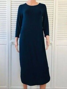 Chico’s Midi Dress Shirttail Hem in Kings Navy Size 0 Petite